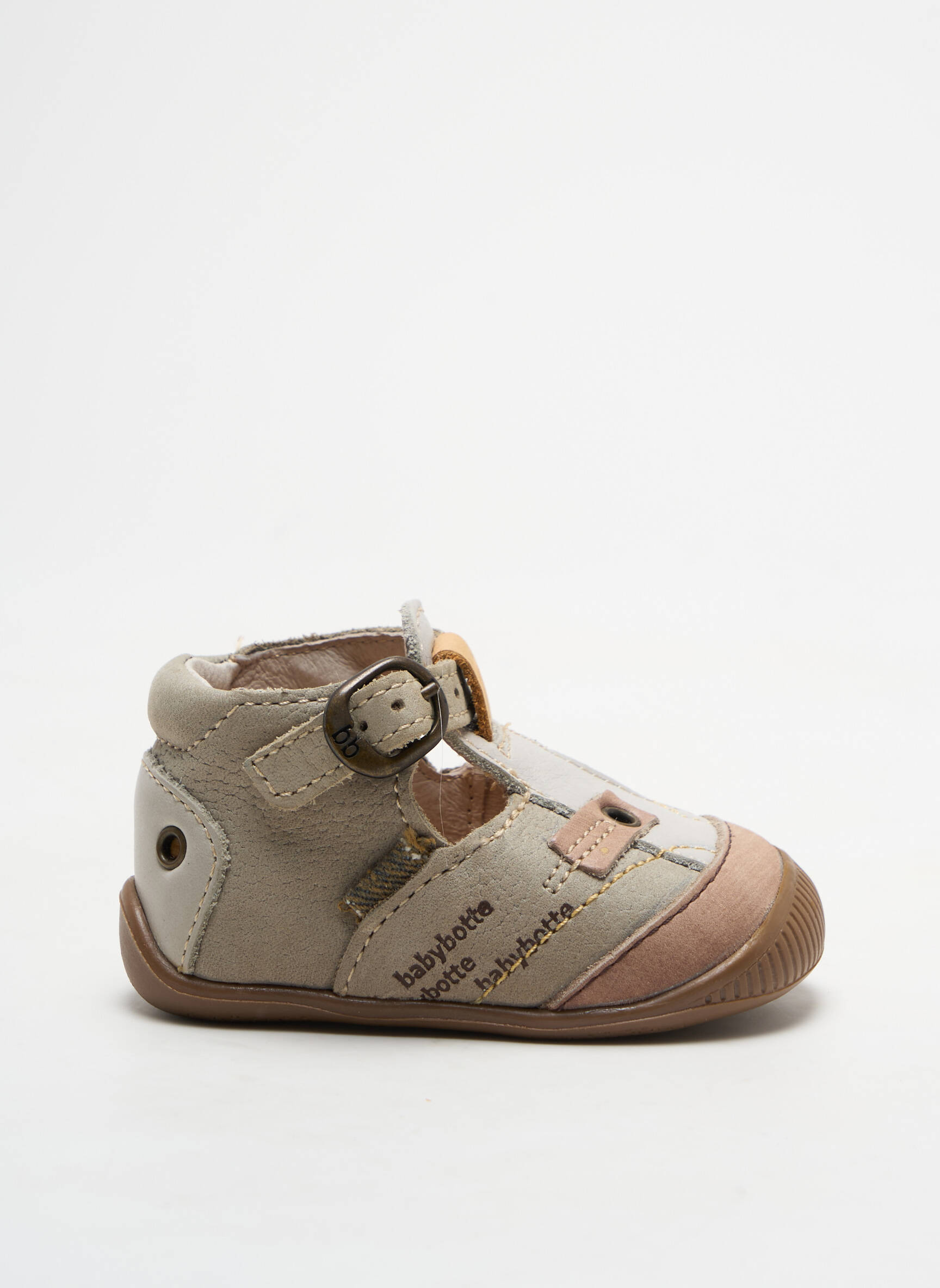 babybotte-341apq-1.jpg Sandales/nu Pieds Babybotte Gris Bout Rond – Image 1