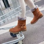 Boots fourrées à brides et zip pratique fille marron | GEMO