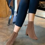 Bottines habillées femme lacets arrière en cuir marron chocolat Talon bottier de 3.5 cm Florence Kooijman