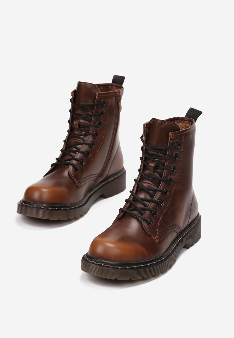 boots-marron-femme-824cjm-1.jpg Bottines femmes plates à lacets, Marrons – Image 1