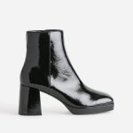 Boots noir verni à plateforme