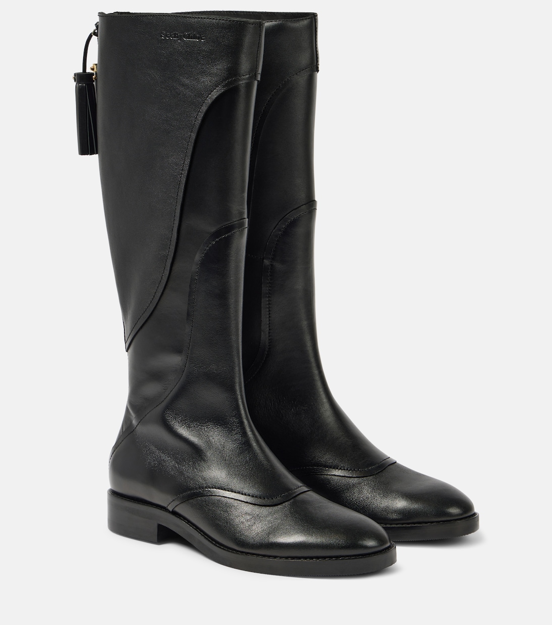 botte-chloe-655njn-1.jpg Bottes en cuir à pampilles – Image 1