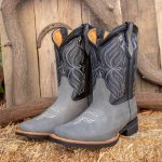 Bottes western de rodéo western en daim et cuir de vache à bout carré HOMME Etsy France