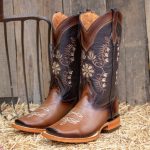 BOTTES DE COWGIRL rustiques en cuir de cow boy 2 tons à bout carré marron pour femmes Etsy France