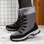Topwolve Bottes de Neige Homme Doublure Fourrure Chaude Bottines Imperméable Antidérapante Chaussures d'Hiver,Gris,40 EU : Amazon.fr: Mode