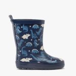 Bottes de pluie garçon fourrées en caoutchouc motif dinosaure bleu | GEMO