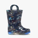 Bottes de pluie bébé garçon à semelle lumineuse avec anses