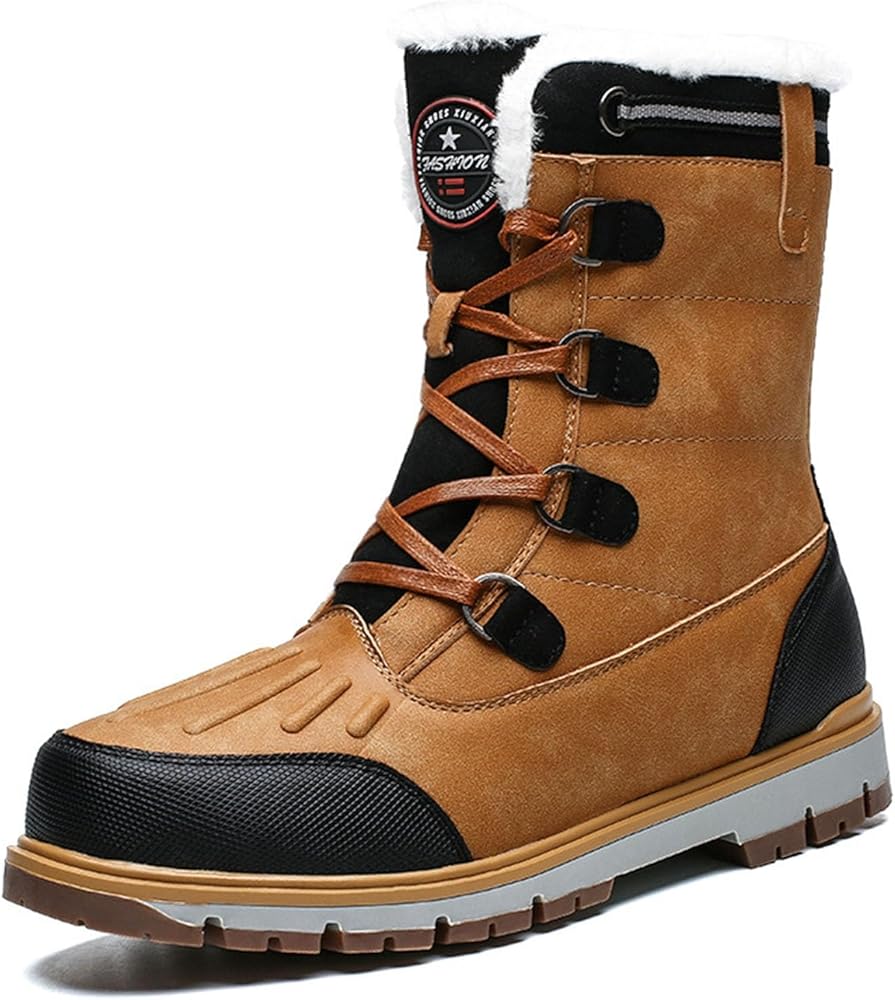botte-hiver-homme-147saz-1.jpg Homme Bottes d'hiver, Bottes Hiver Fourrées Doublure Chaude Chaussures d'hiver Botte de Neige imperméables Hiver Antidérapage randonnée(Marron, 41 EU) | Leroy Merlin – Image 1