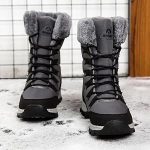 Topwolve Bottes de Neige Homme Doublure Fourrure Chaude Bottines Imperméable Antidérapante Chaussures d'Hiver,Gris,40 EU : Amazon.fr: Mode
