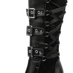 Bottines Talon Femme En Cuir Hiver Chaud Vintage Mode Pas Cher Talon Hautes Platform Sexy Mode Confortable Grand Taille Gothique Bottes Bottes Femmes Automne Hiver épais Bas Bottes Longues Femme : Amazon.fr: