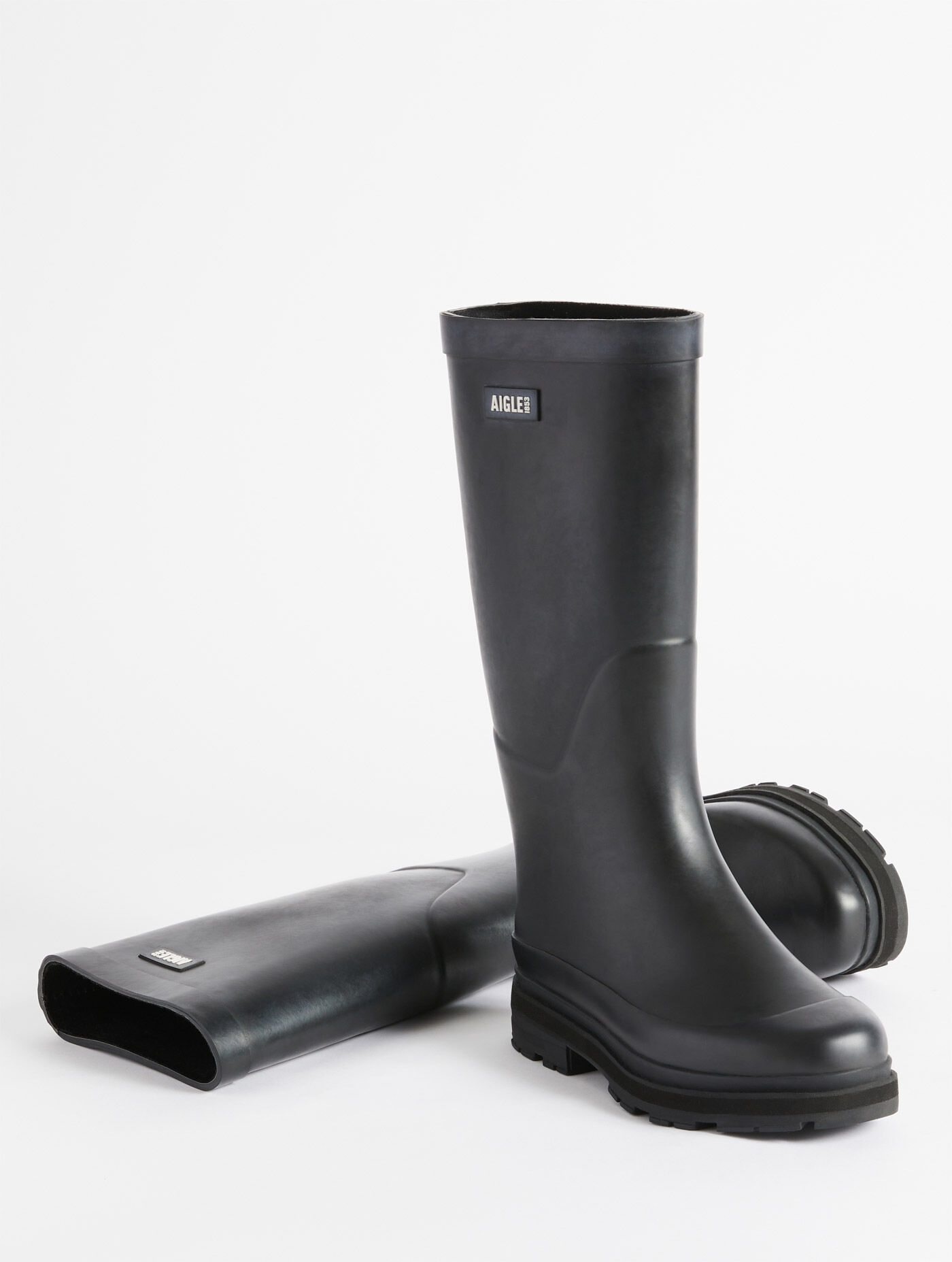bottes-aigle-femme-467hvn-1.jpg Botte de pluie hybride pour femme, pour un style à toute épreuve Noir | AIGLE – Image 1