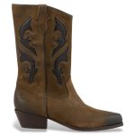 BA&SH Bottes en cuir Curtis marron