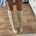 Bottes Hautes cuir Beige Zara 38 | eBay