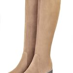 Bottes cavalière habillées femme sur mesure en cuir beige sahara à semelle en gomme Florence Kooijman