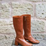Bottes en cuir camel Angel Alarcón