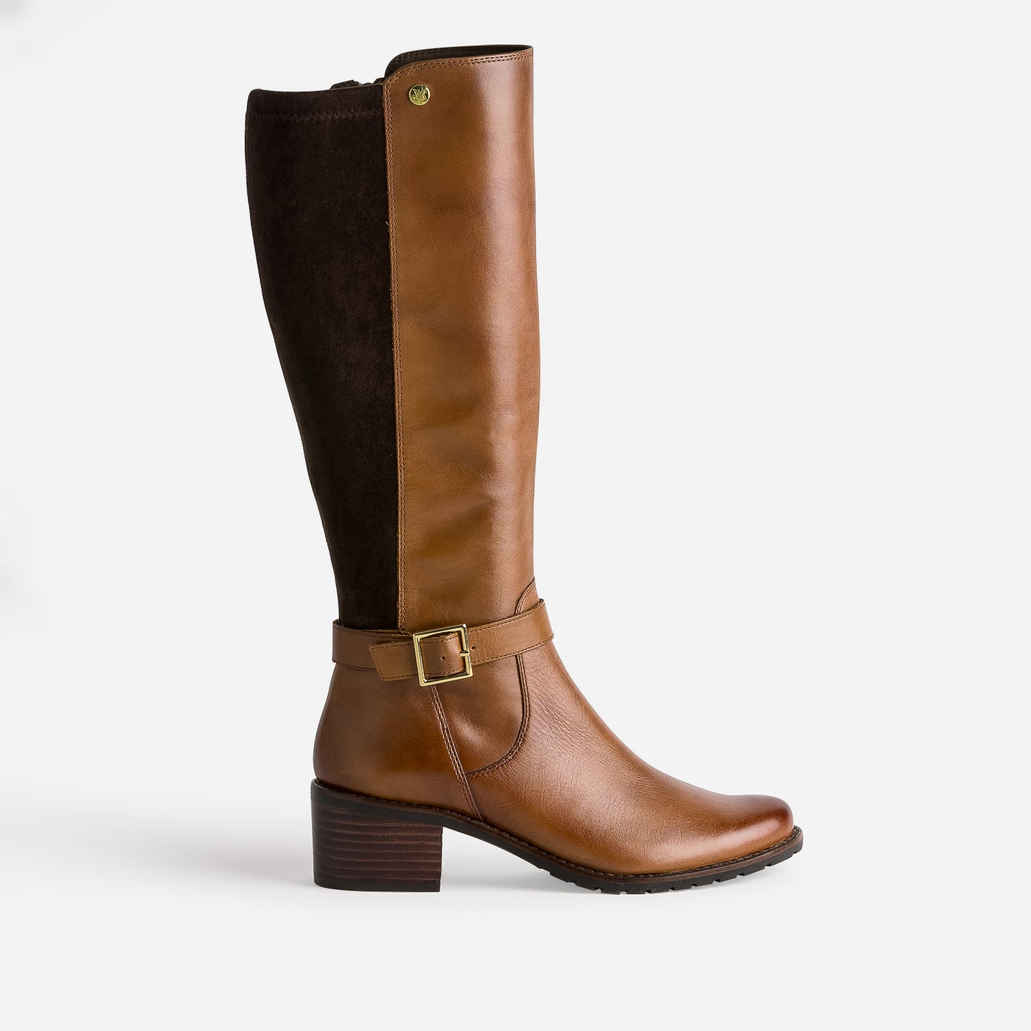 bottes-camel-femme-656mcv-1.jpg Botte CAPRICE camel cuir bi matière – Image 1