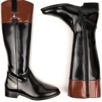 Bottes cavalières en cuir vegan noir vernis – Zebra Vegan Shop