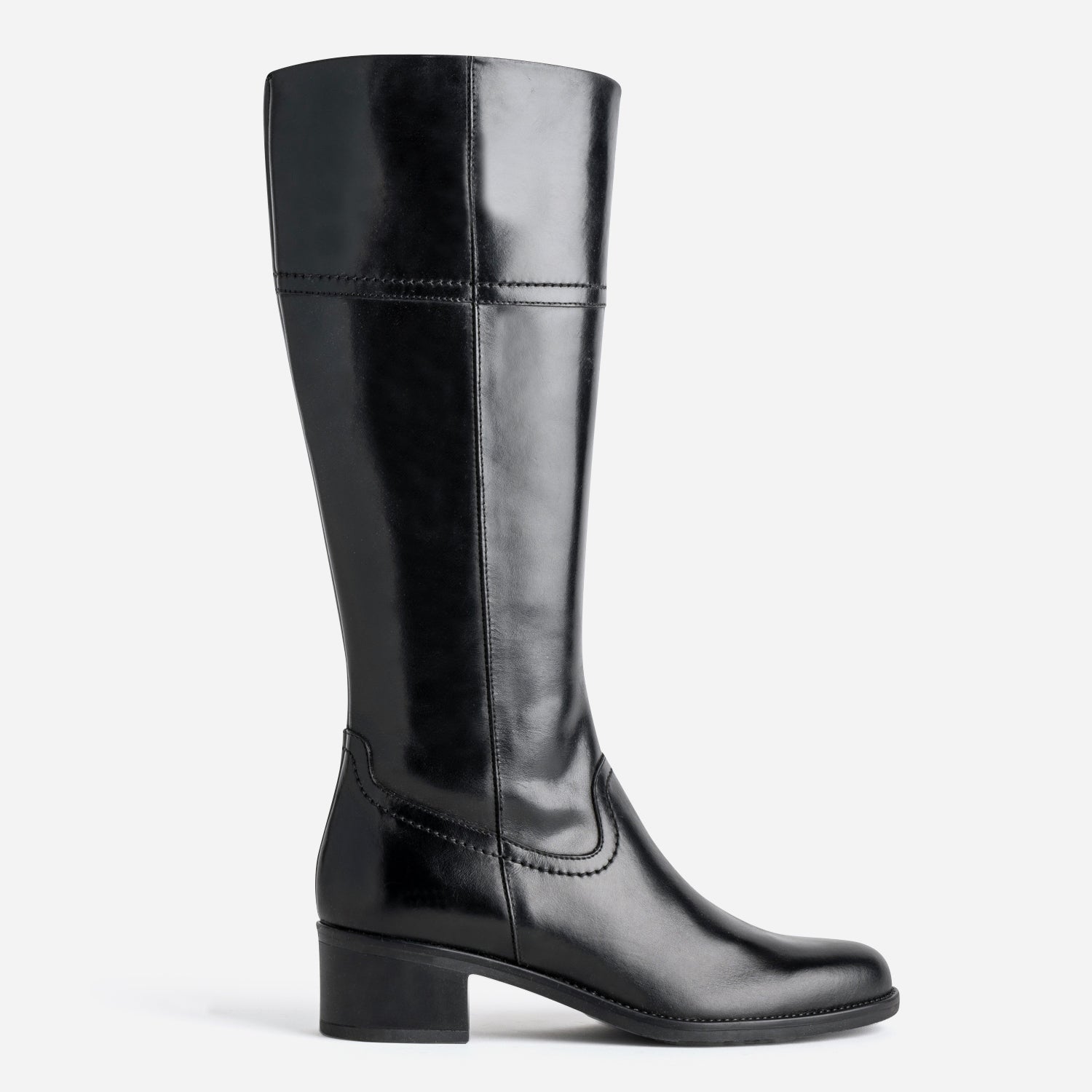 bottes-cavaliere-femme-995ves-1.jpg Botte noire en cuir forme cavalière – Image 1