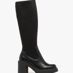 Bottes à semelle crantée avec tige chaussette femme