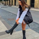 Bottes noires effet chaussettes à talon haut