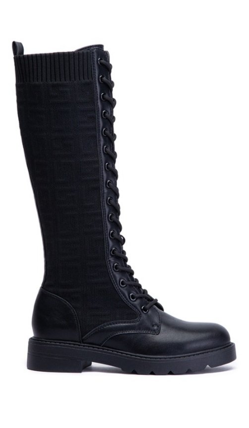 bottes-chaussettes-femme-614zhp-1.jpg Bottes chaussettes à lacets noires Bohem'A – Image 1