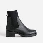 Boots chaussette noire éco conçu en cuir