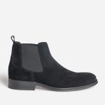 Chelsea boots noir cuir velours