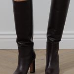 Bottes en cuir bordeaux AQUAZZURA Bottes femme luxe Mademoiselle Pearl Économisez 30%
