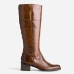 Botte cognac en cuir forme cavalière