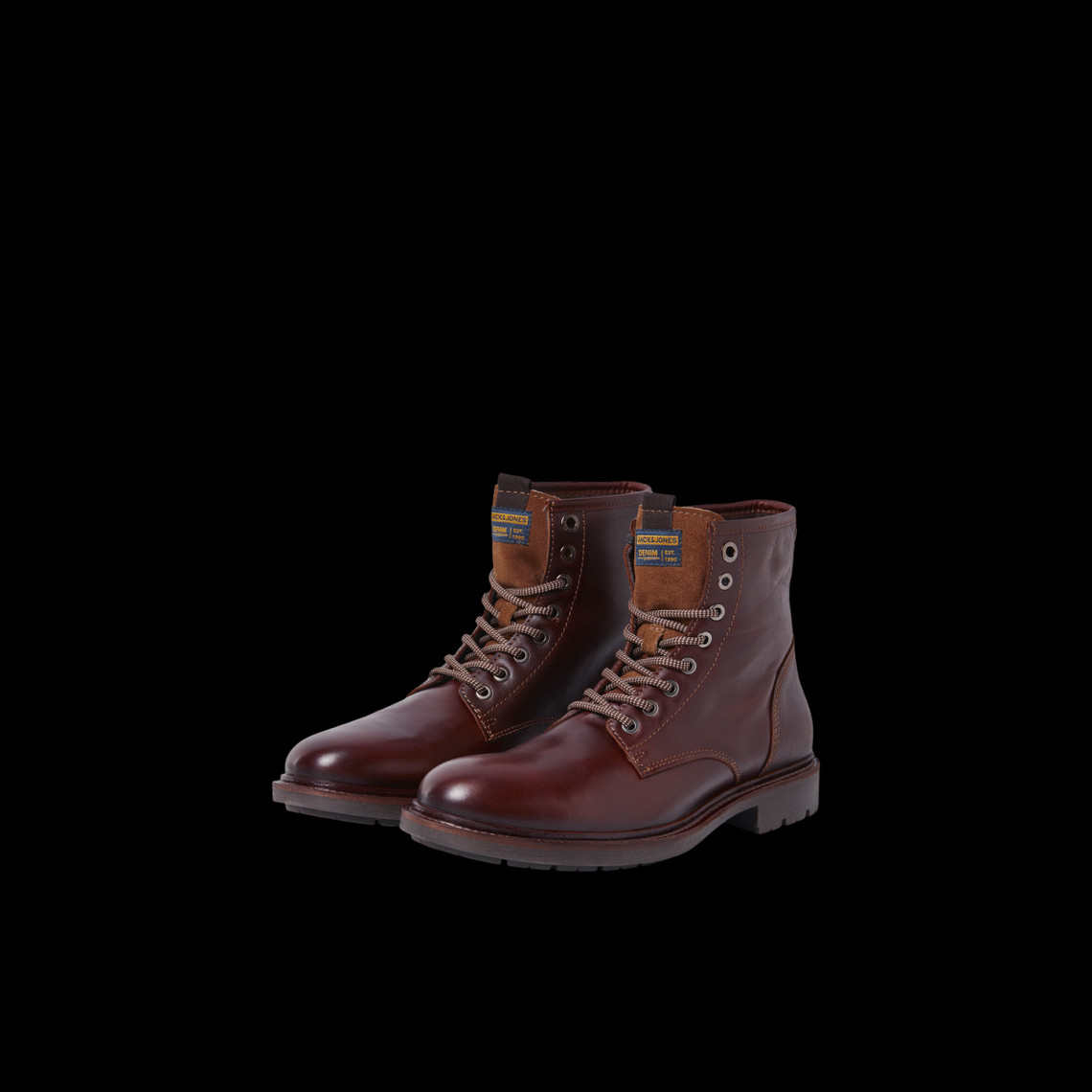 bottes-cuir-homme-043uzq-1.jpg Bottes homme marron lacets cuir Raj Jack & Jones | 3 SUISSES – Image 1