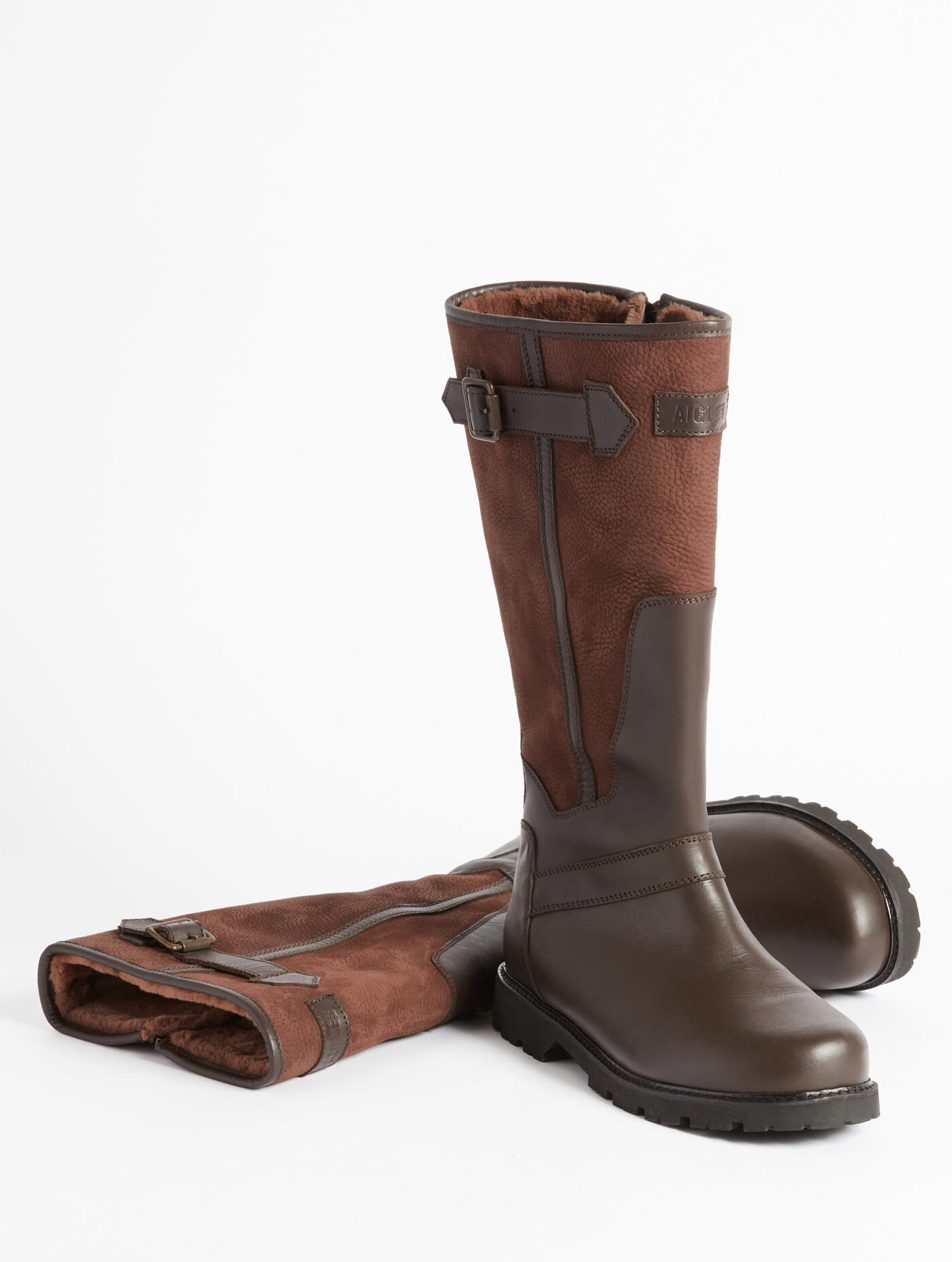bottes-cuir-homme-256uun-1.jpg Botte professionnelle Gore Tex Inverss en cuir grainé et fourrée Marron homme | AIGLE – Image 1
