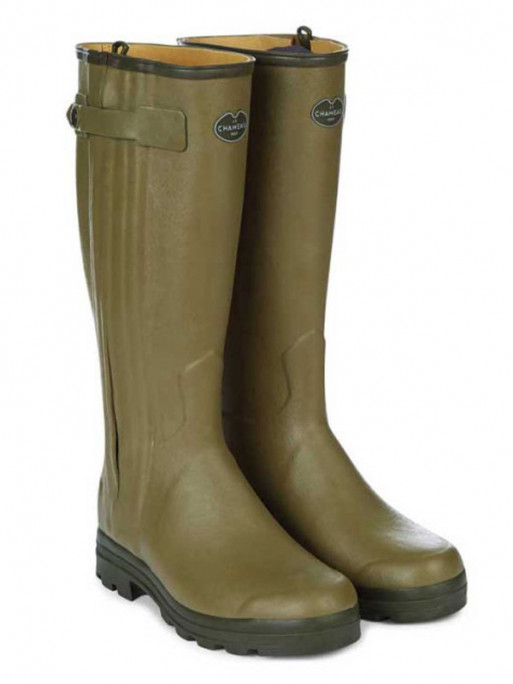 bottes-cuir-homme-521qhl-1.jpg Bottes Chasseur doublées cuir homme vert vierzon Le Chameau – Image 1