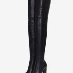 Bottes cuissardes pour femmes couleur unie bout pointu talon épais cuissardes