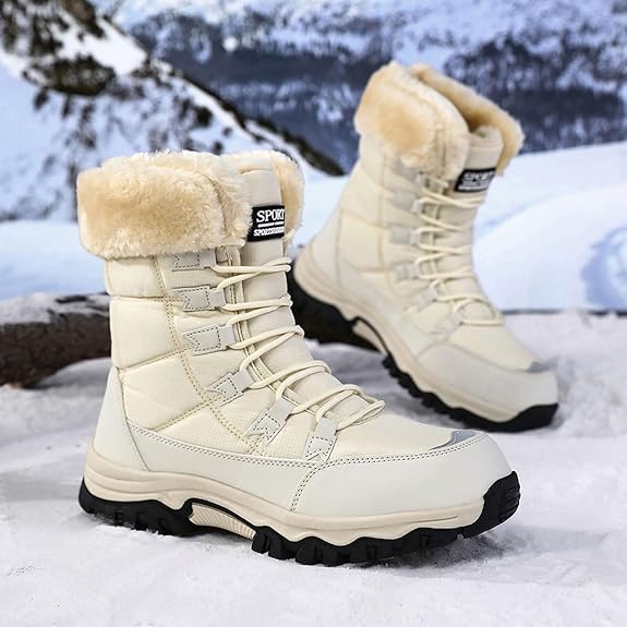 bottes-de-neige-femme-537bwv-1.jpg Bottes Neige Femme Cuir Imperméable – Fourrées Chaudes, Plateforme Confort Pour Hiver Et Randonnée Plateforme Hiver élégante – Image 1
