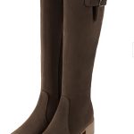 Bottes cavalière habillées femme sur mesure en cuir marron chocolat à semelle en cuir de 4.5 cm Florence Kooijman