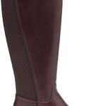 Bottes Femme Mollet Large en Similicuir | Botte Haute Extensible avec Zip | Style Cavalier Petit Talon Bas Confort Hiver (68319 Bordeaux, Système Taille Chaussures EU, Adulte, Numérique, Moyen, 36) : Amazon.fr: Mode