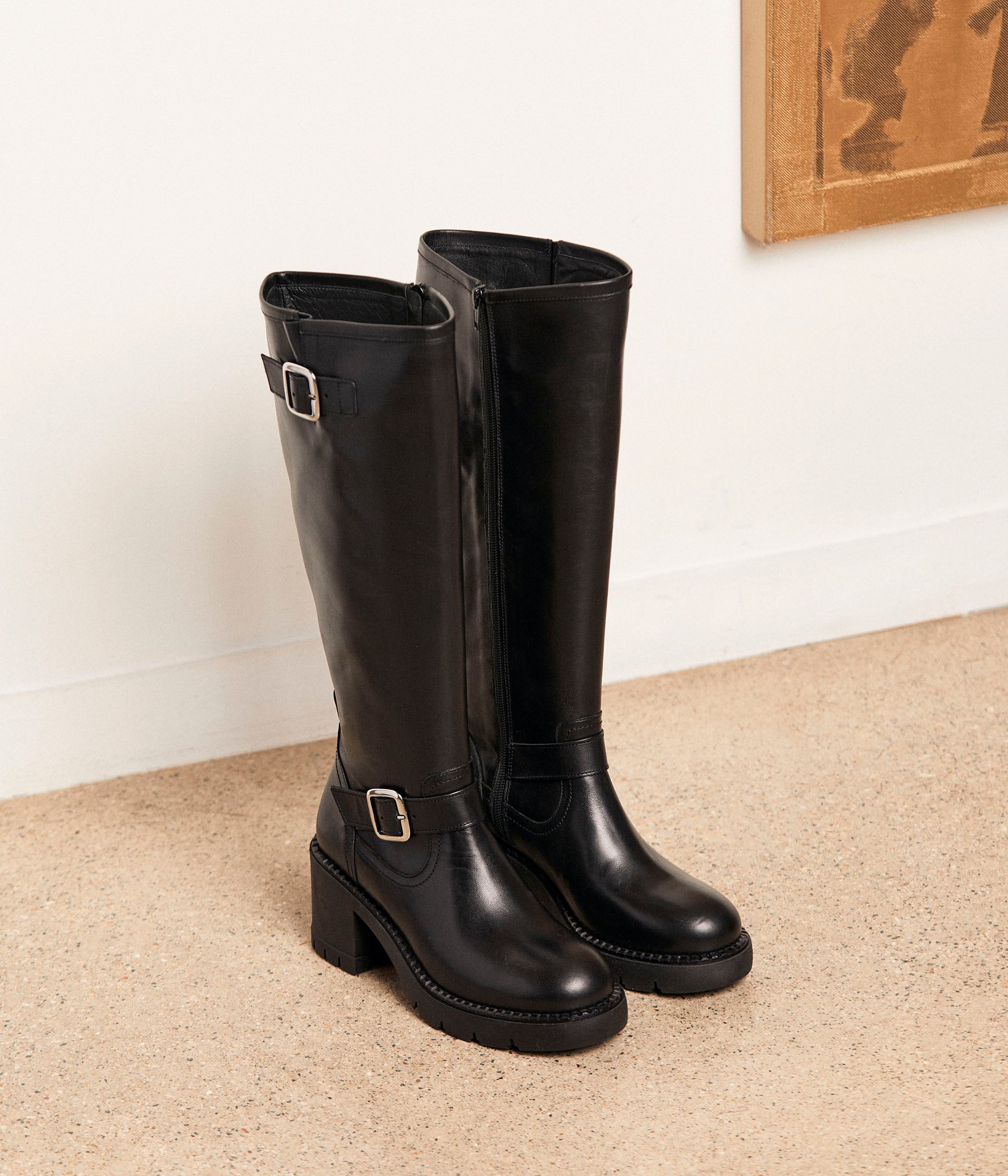 bottes-femme-noir-141hgc-1.jpg Bottes cuir noir Doria | Mellow Yellow Femme | Mellow Yellow – Image 1