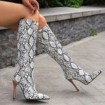 Bottes Hautes Femme Gros Mollet Sexy Bottes Cavalières Femmes Cuir Classiques Talon Aiguille Cuissarde Bout Pointu Botte Montantes Hipster Club Fête ...