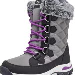 HOBIBEAR Bottes de neige pour femmes Bottes de randonnée à semelle antidérapante imperméable pour l'hiver (EU 40, Gris foncé) : Amazon.fr: Mode
