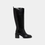 Bottes hautes à talons en cuir noir | BONNIE | Jonak
