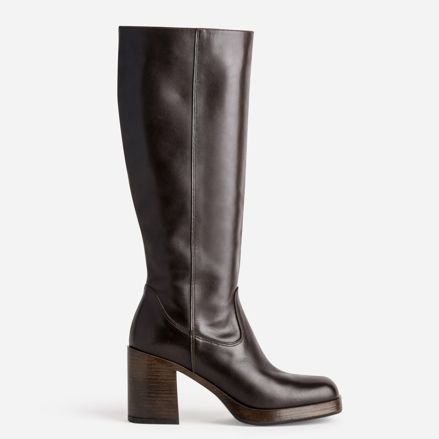 bottes-marron-036jym-1.jpg Botte marron en cuir esprit rétro – Image 1