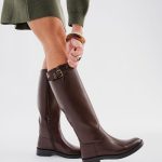 Bottes cavalières à petite boucle décorative femme Foll... marron fonce | GEMO