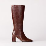 Bottes à Talon en Cuir Marron pour Femme Modèle Naomi