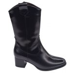 Bottes Mi Mollet Cuir Noir, 225448, Piesanto | Petits Souliers