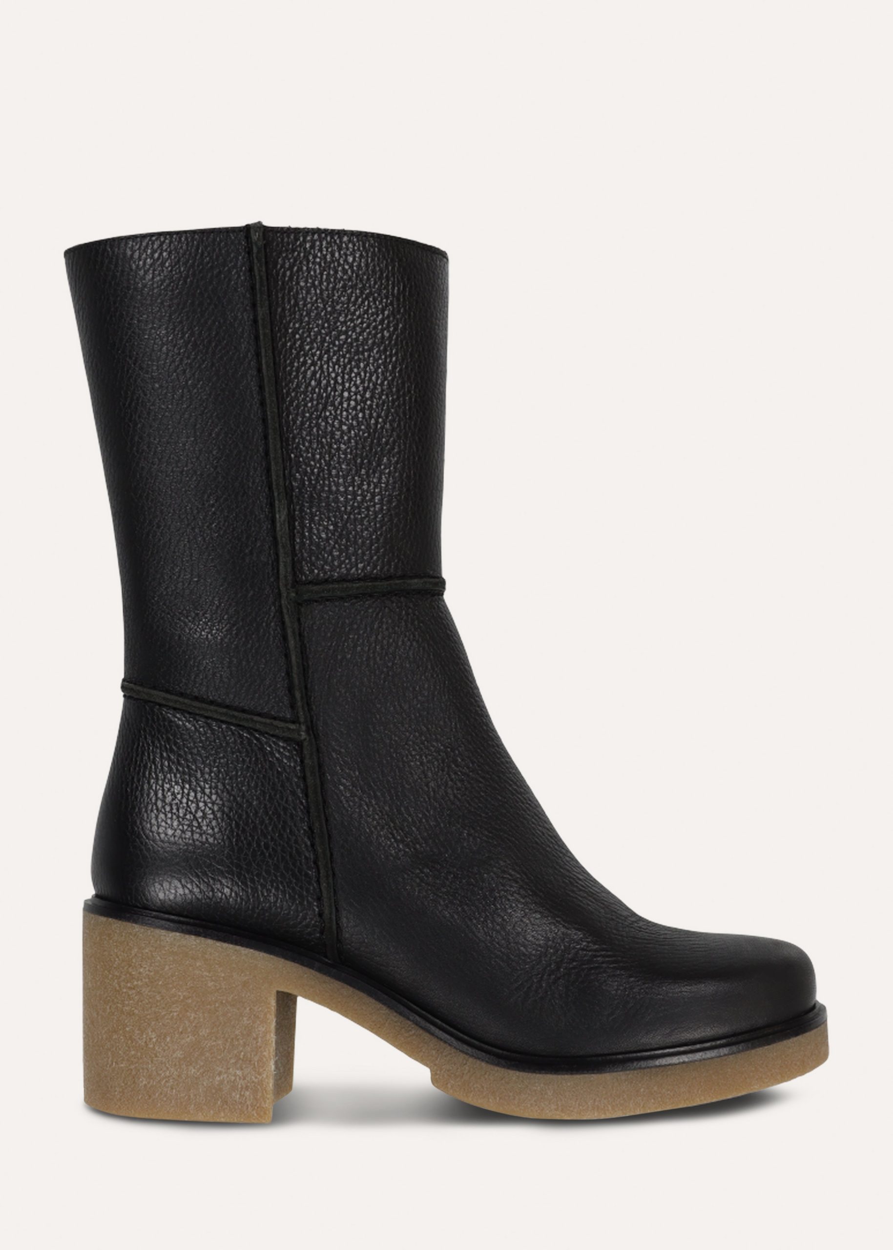 bottes-mi-mollet-femme-755efv-1.jpg Bottines mi mollet en cuir noir – Image 1