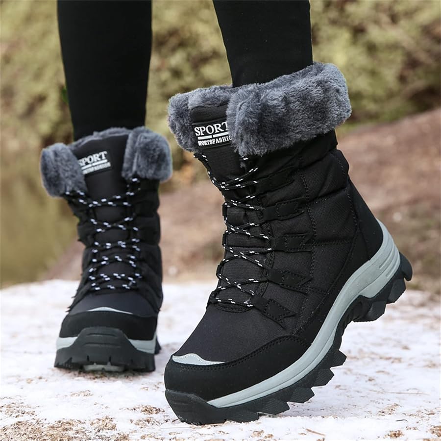 bottes-neige-femme-652nug-1.jpg Bottes De Neige Femme – Fourrure Chaude, Imperméable, Antidérapantes, Doublure Polaire, Pointures 35 à 41, Pour Randonnée Et Hiver – Image 1