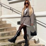 Botte Laura: Cuir Noir ceinture double poche à semelle crantée