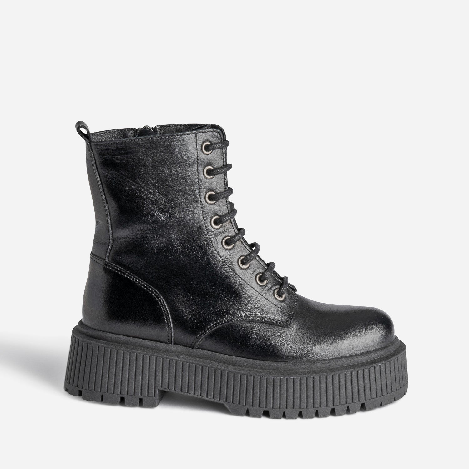bottes-plateforme-547vjn-1.jpg Bottine TEXTO noire en cuir à semelle plateforme – Image 1