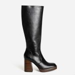 Botte noire éco conçue à plateforme