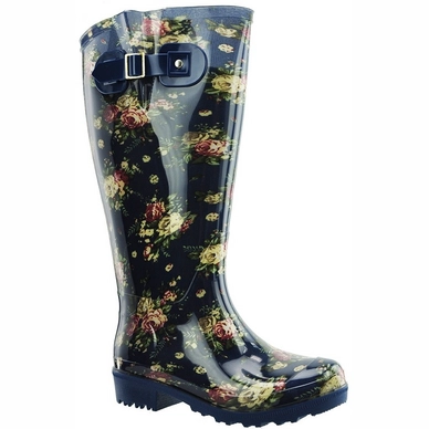 bottes-pluie-femme-068ipk.webp Bottes de Pluie Wide Wellies Flowers Bleu XL | Bottespluie – Image 1